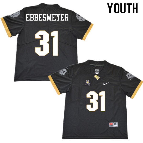 Youth #31 Luke Ebbesmeyer UCF Knights College Football Jerseys Sale-Black
